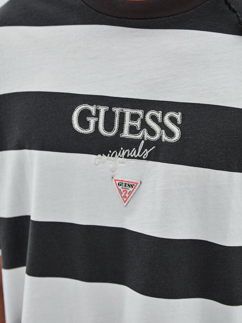 Guess GUESS Originals Rugby Stripe Tee - Washed Out Black Multi