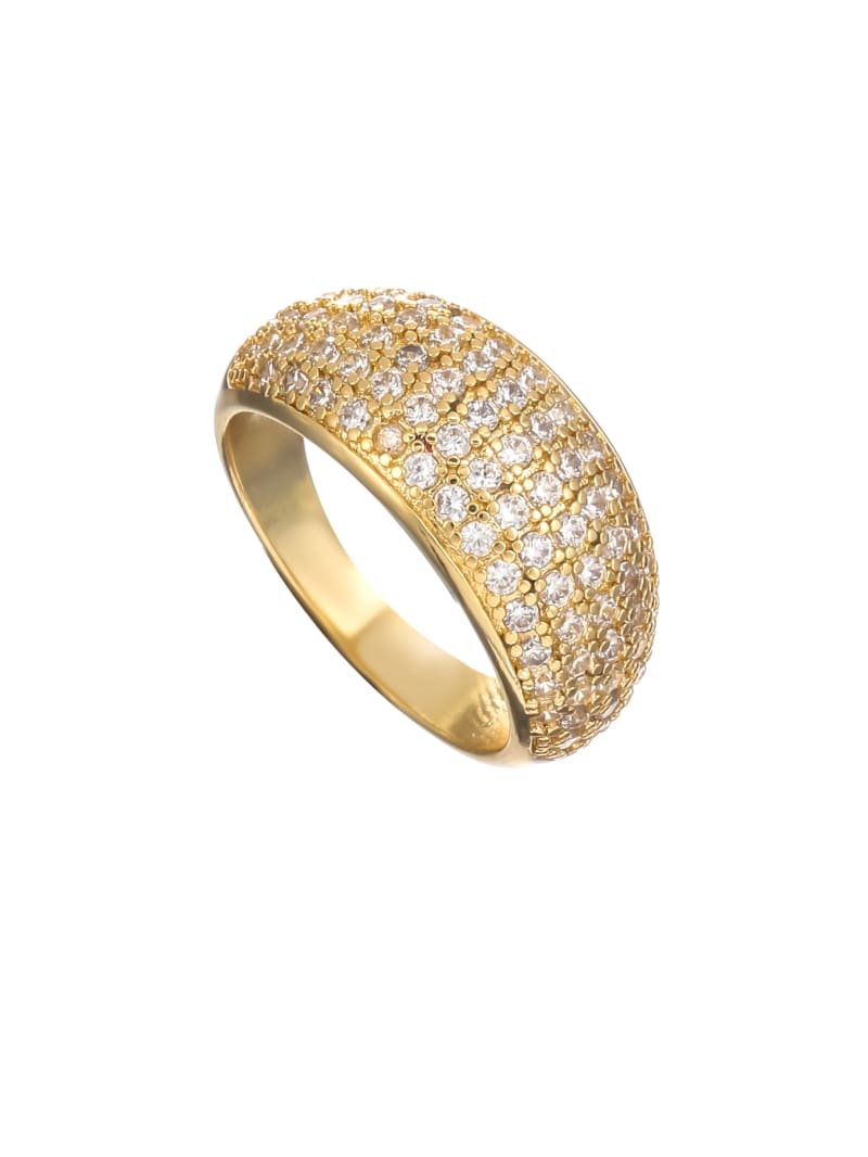 Guess 14K Gold-Plated Rhinestone Dome Ring - Gold