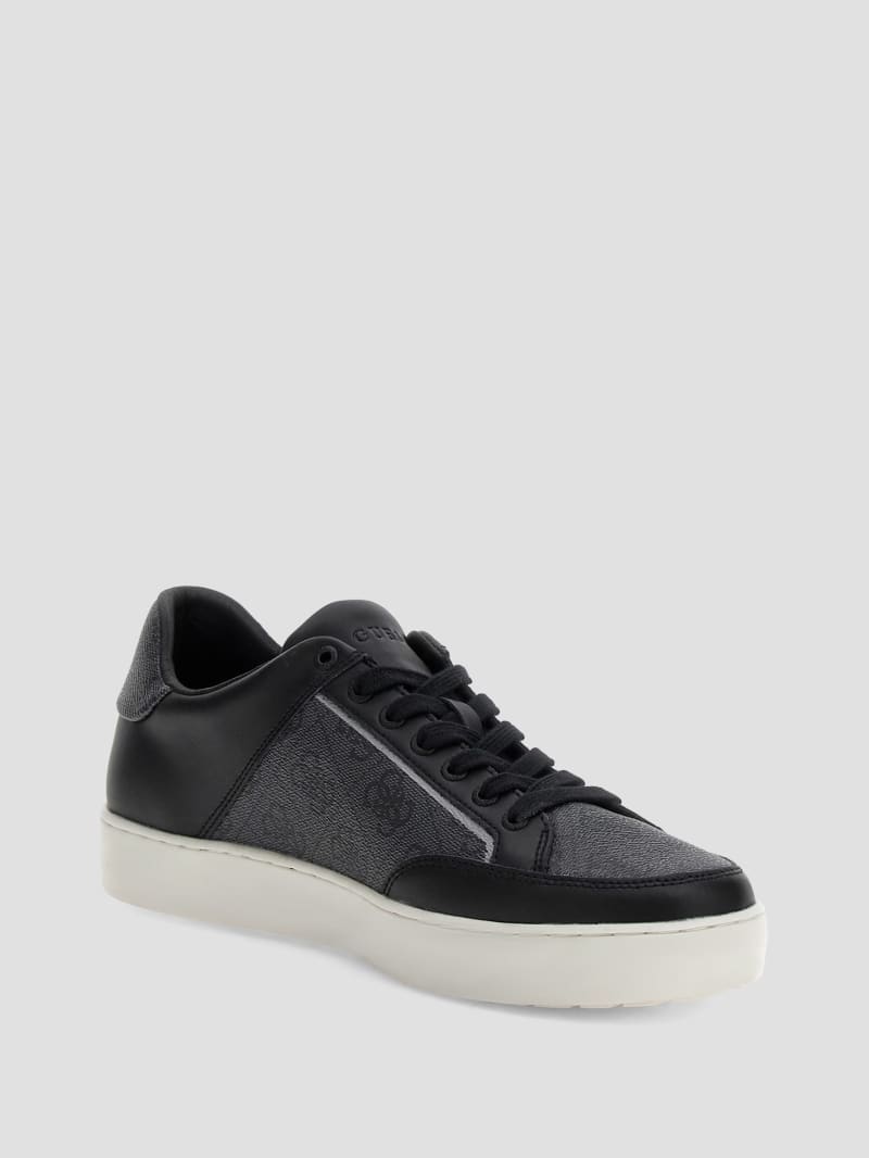 Guess Logo Side Panel Low-Top Sneakers - Black Patent