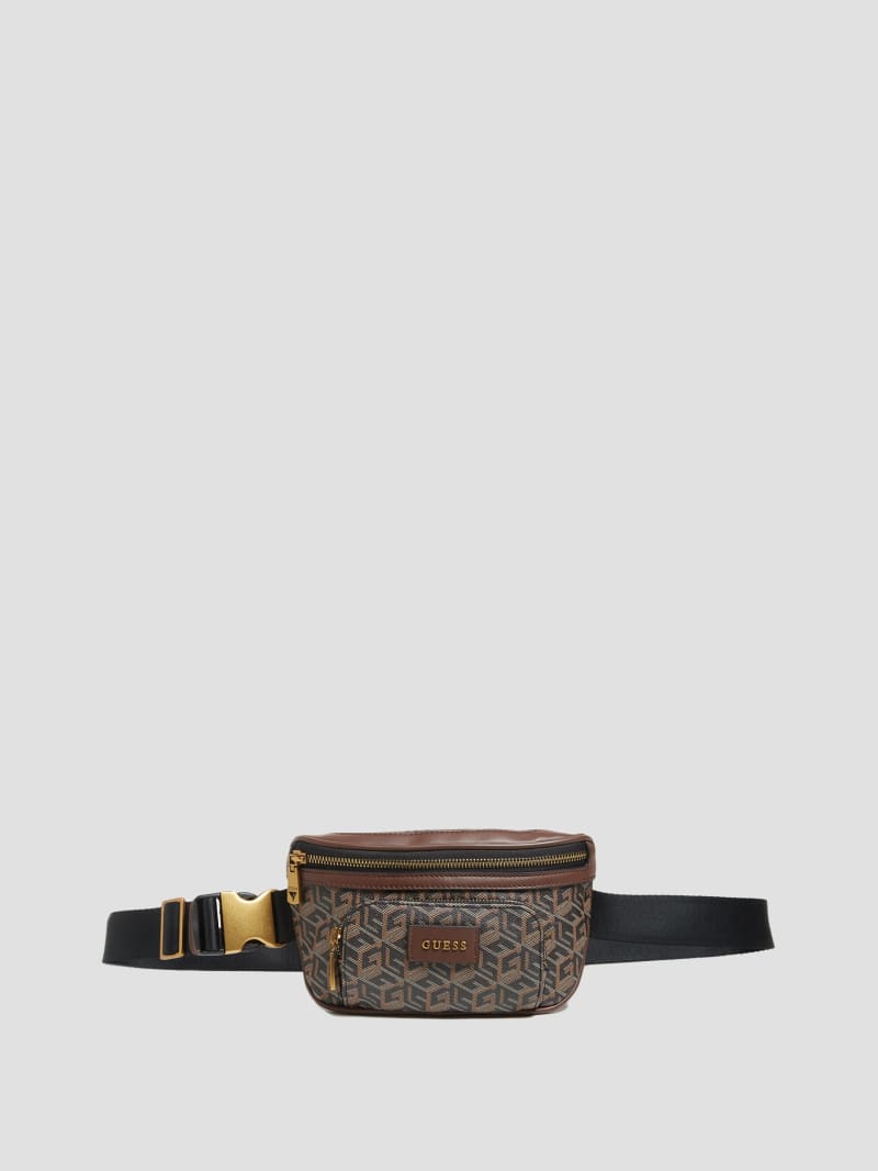 Guess Ederlo Compact Belt Bag - Black Floral Print