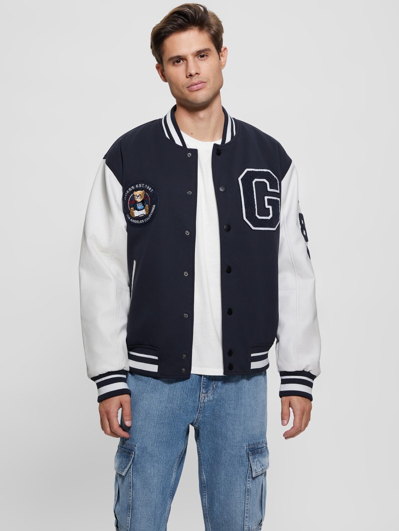 Guess Bear Varsity Jacket - Bleu éLéGant