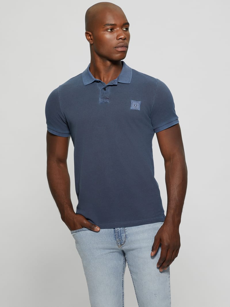 Guess Eco Washed Polo - Bleu éLéGant