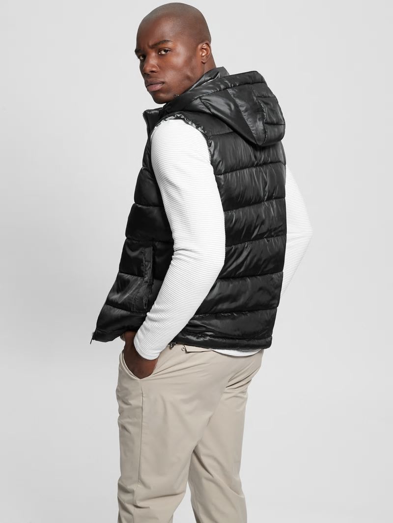 Guess Eco Super Light Puffer Vest - Black