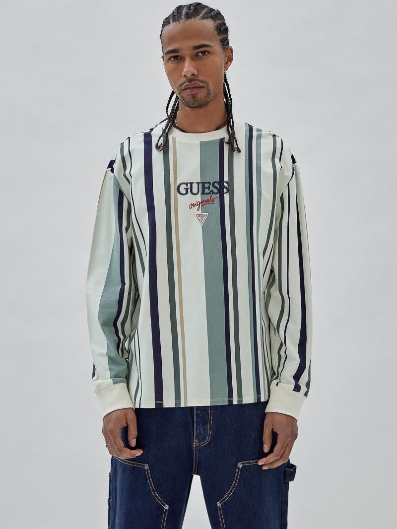 Guess GUESS Originals Striped Tee - Sandy Shore Multi