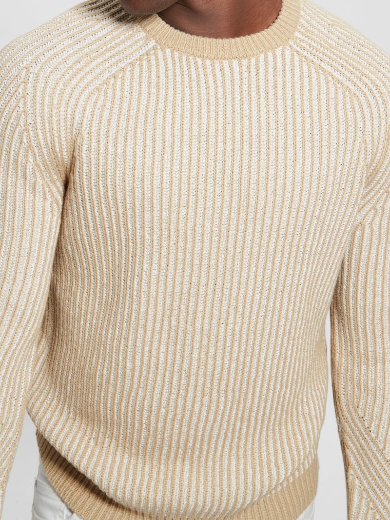 Guess Eco Allan Wool-Blend Sweater - Neutral Sand Multi