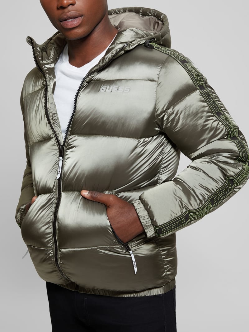 Guess Byrnie Padded Nylon Jacket - Mossy Green