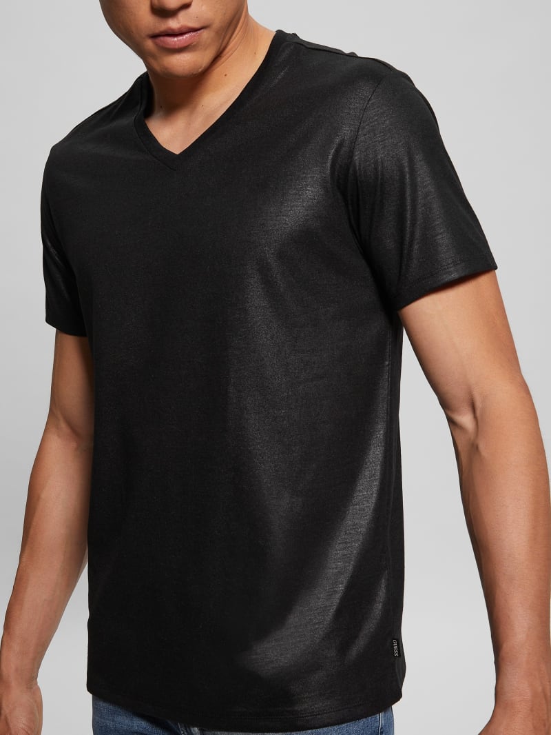 Guess Mason Yoke V-Neck Tee - Black