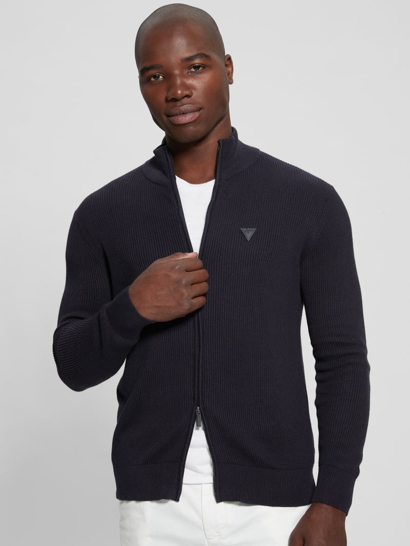 Guess Eco Burton Full-Zip Cardigan - Bleu éLéGant