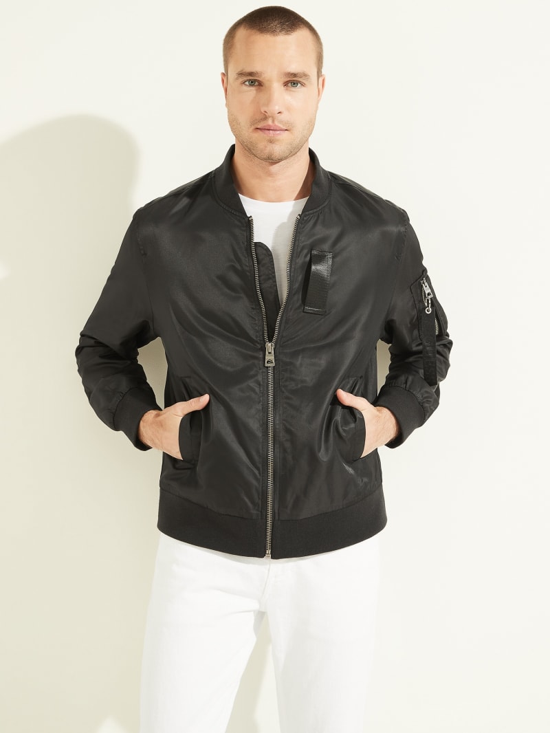 Guess Nylon Flight Jacket - Black