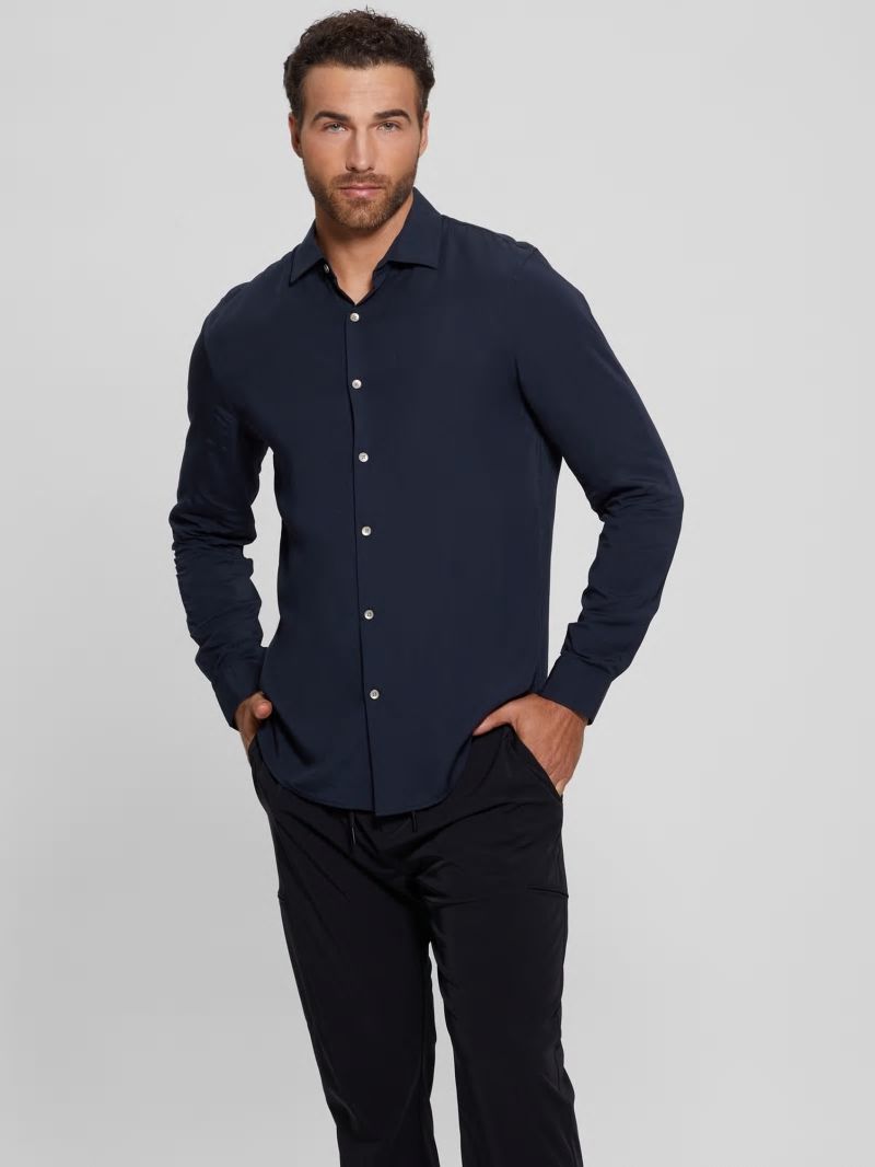 Guess Eco Sunset Long-Sleeve Shirt - Bleu éLéGant