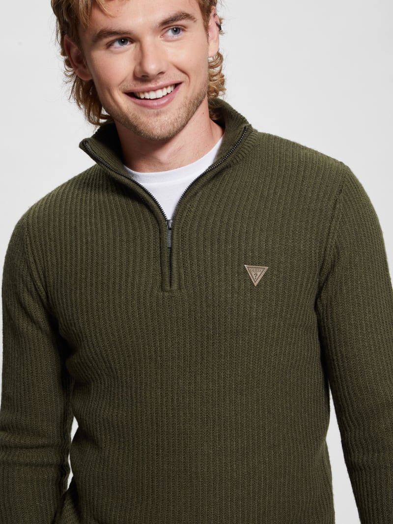 Guess Aric Ribbed Camioner Sweater - Dusty Sage