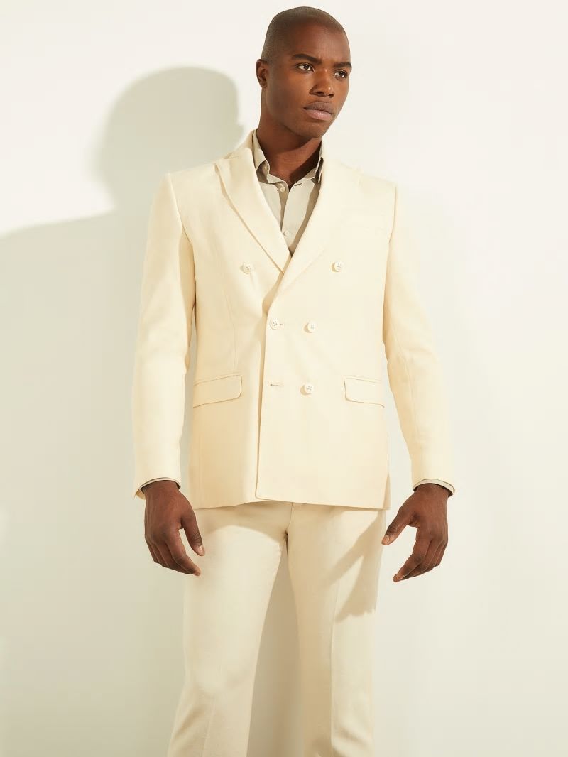 Guess Eco Double Breasted Blazer - Creme Brulee