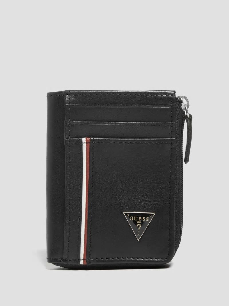 Guess Mathias Half-Zip Wallet - Black Snakeskin