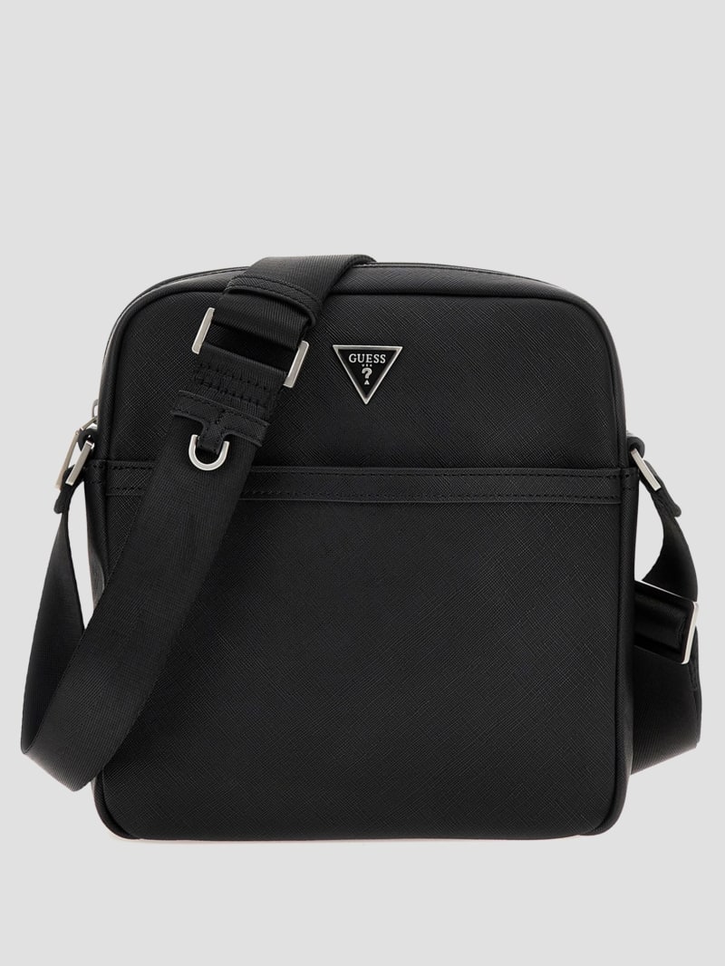 Guess Eco Certosa Flat Crossbody - Black