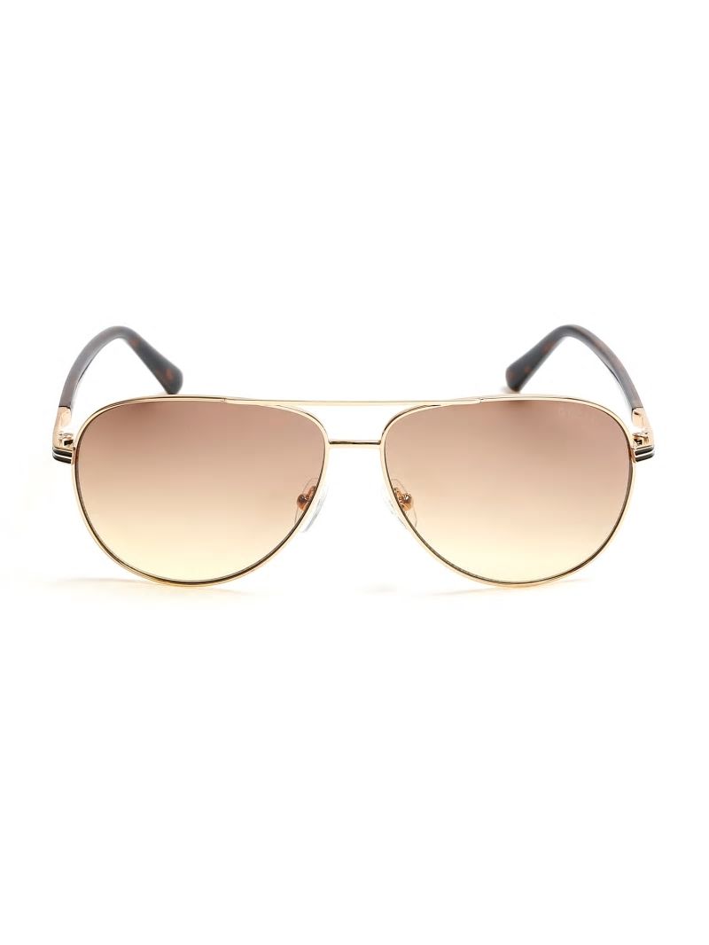 Guess Aviator Metal Sunglasses - Tortoise