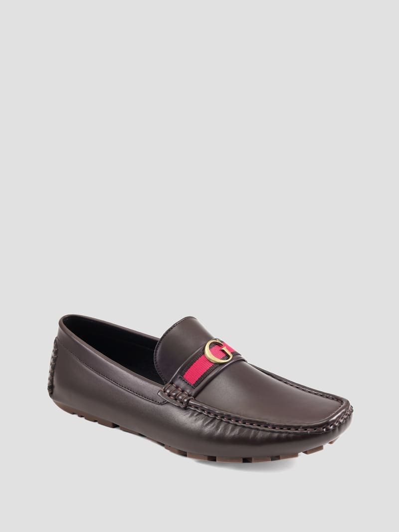 Guess Aurolo G Logo Driving Loafers - Dark Brown