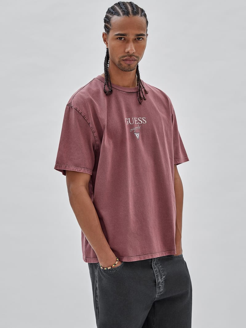 Guess GUESS Originals Printed Baker Logo Tee - Distressed Damson Multi