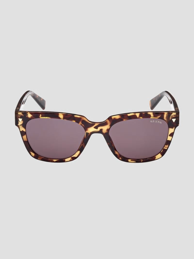 Guess GUESS Originals Square Logo Sunglasses - Brown