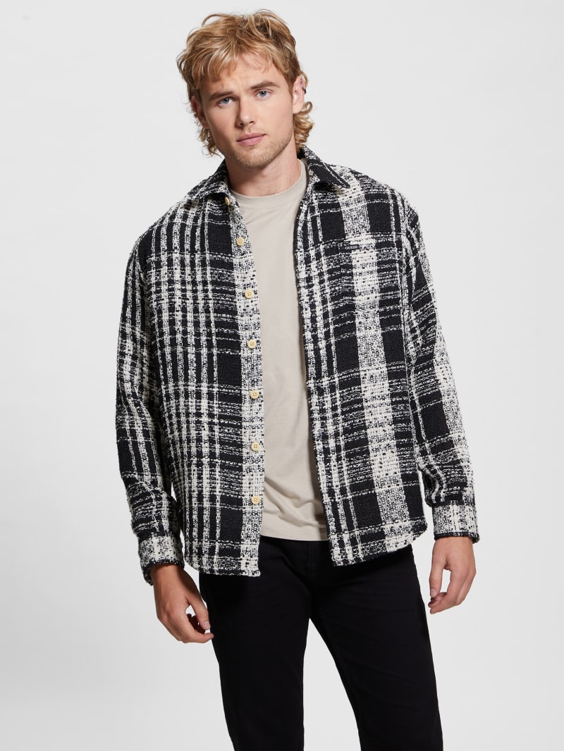 Guess Soyer Plaid Heavyweight Shirt - Salt White Multi