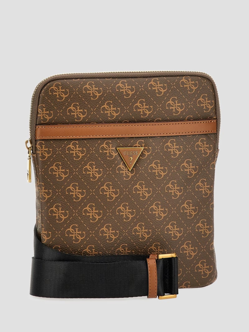 Guess Vezzola Smart Flat Crossbody - Brown/Mustard