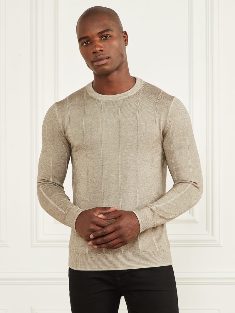 Guess Merino Wool Crewneck Sweater - Mossy Green