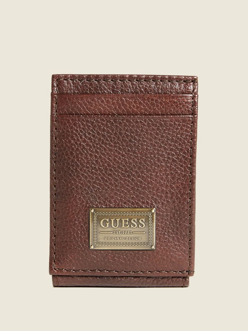 Guess Bishop Magnetic Fold Wallet - Brown