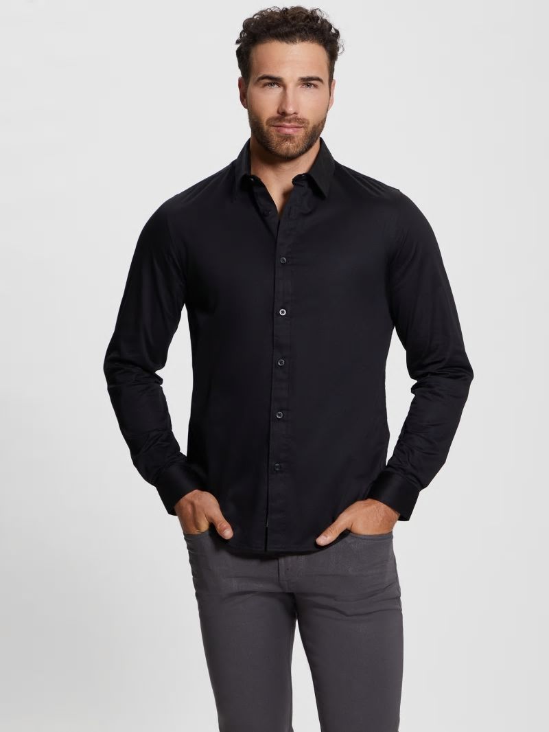 Guess Luxe Stretch Shirt - Black