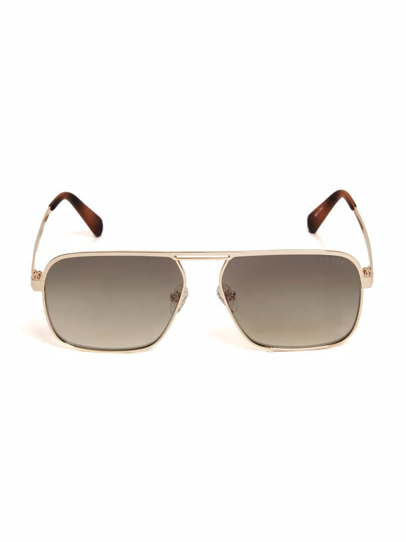 Guess Top Bar Aviator Sunglasses - Gold