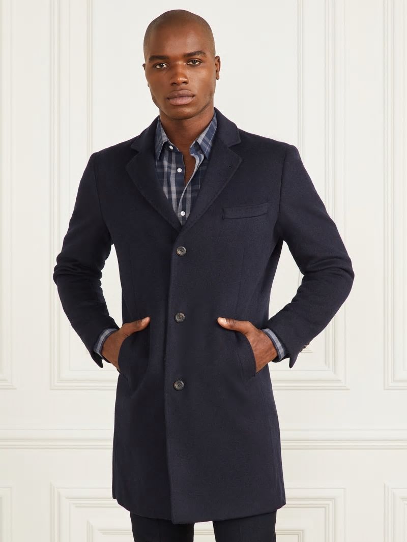 Guess Single Breasted Wool-Blend Coat - Bleu éLéGant