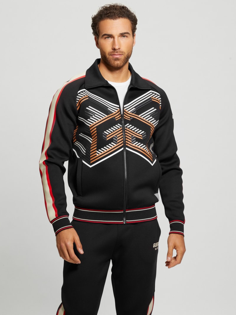 Guess Ward Striped Signature Jacket - Black