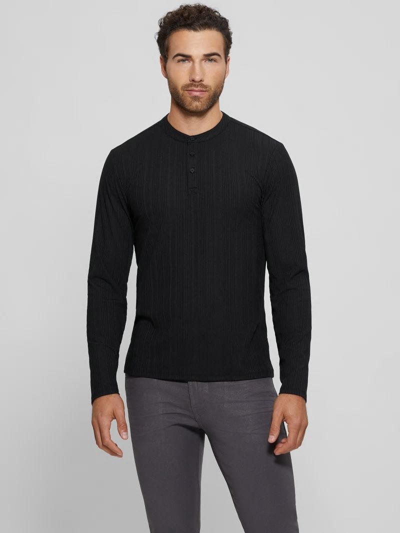 Guess Eco Brentwood Knit Henley - Black