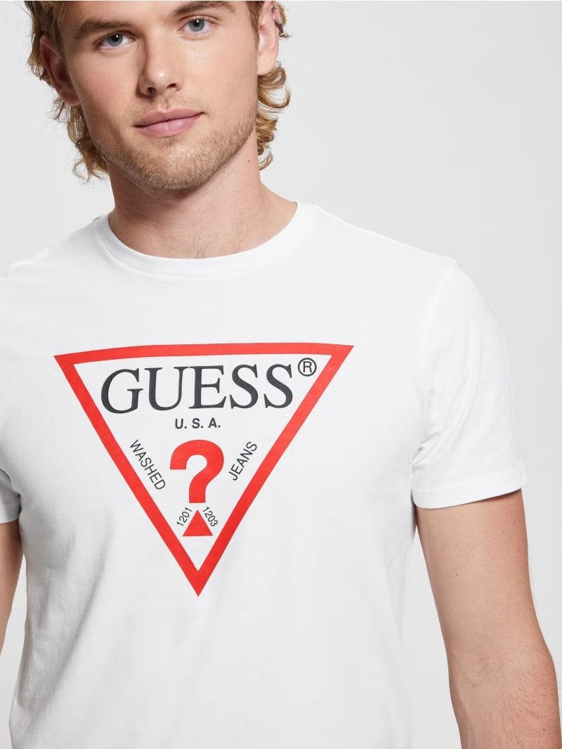 Guess Classic Logo Icon Tee - Pure White