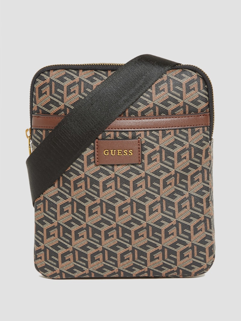 Guess Ederlo Flat Crossbody - Black Floral Print