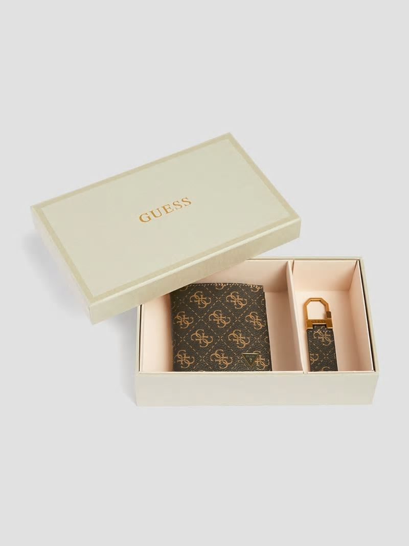 Guess Wallet and Keyring Gift Set - Brown