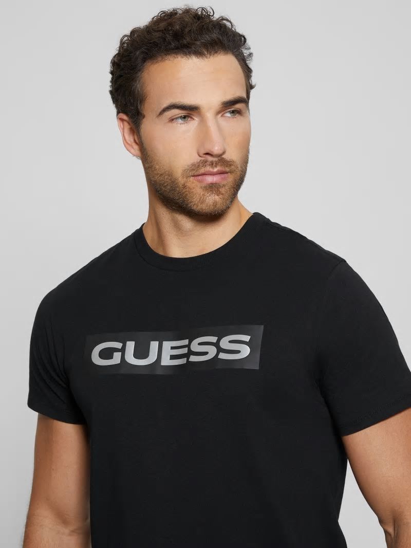 Guess Metallic Signature Tee - Black