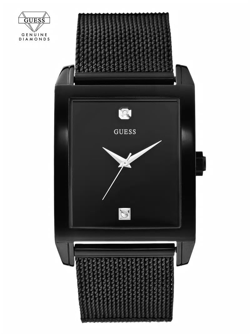 Guess Black Mesh Diamond Analog Watch - Black