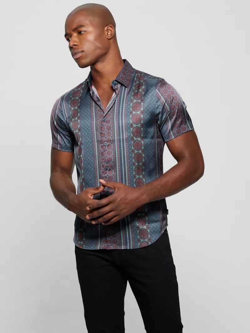 Guess Eco Bellview Mosaic Striped Shirt - Mosaic Stripe