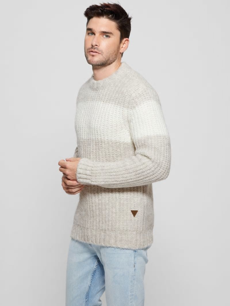 Guess Ale Ribbed Sweater - Light Stone Heather