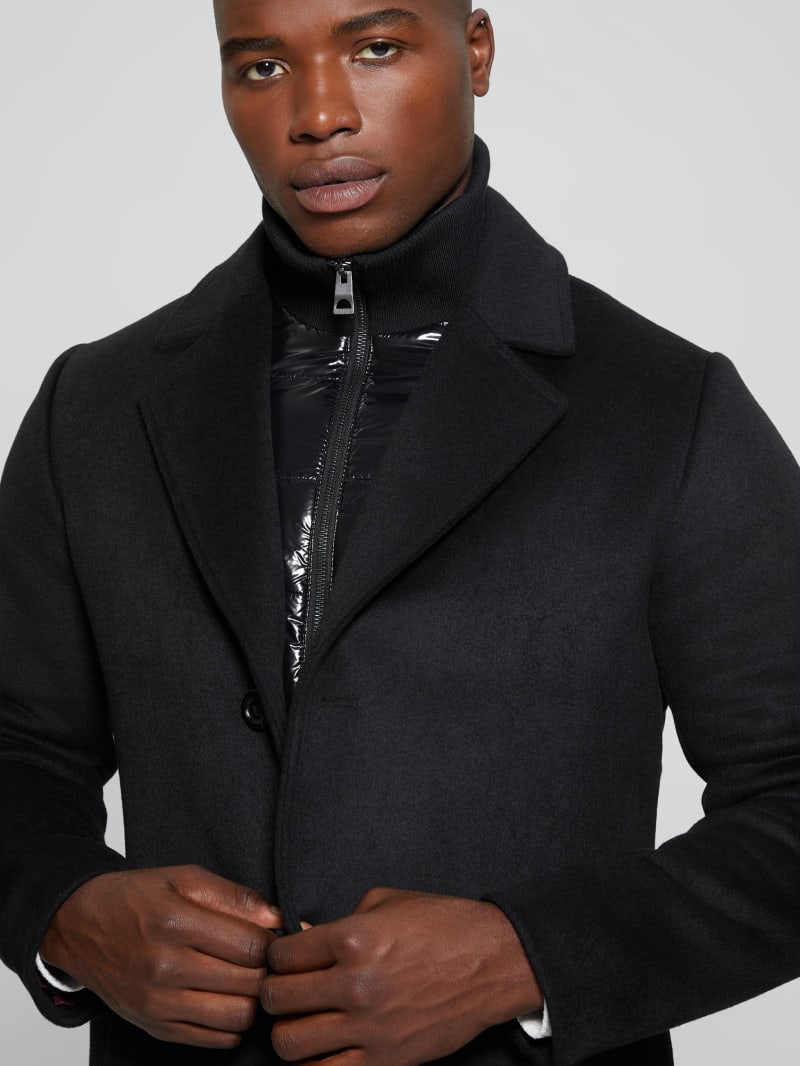 Guess Wool-Blend Coat - Black