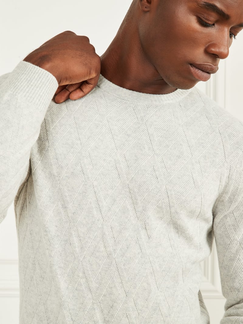 Guess Eco Rhombus Turtleneck Sweater - Light Stone Heather