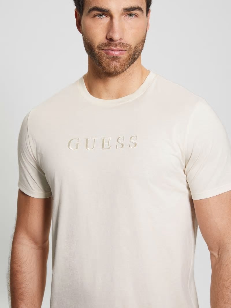 Guess Embroidered Logo Tee - Vanilla Cream