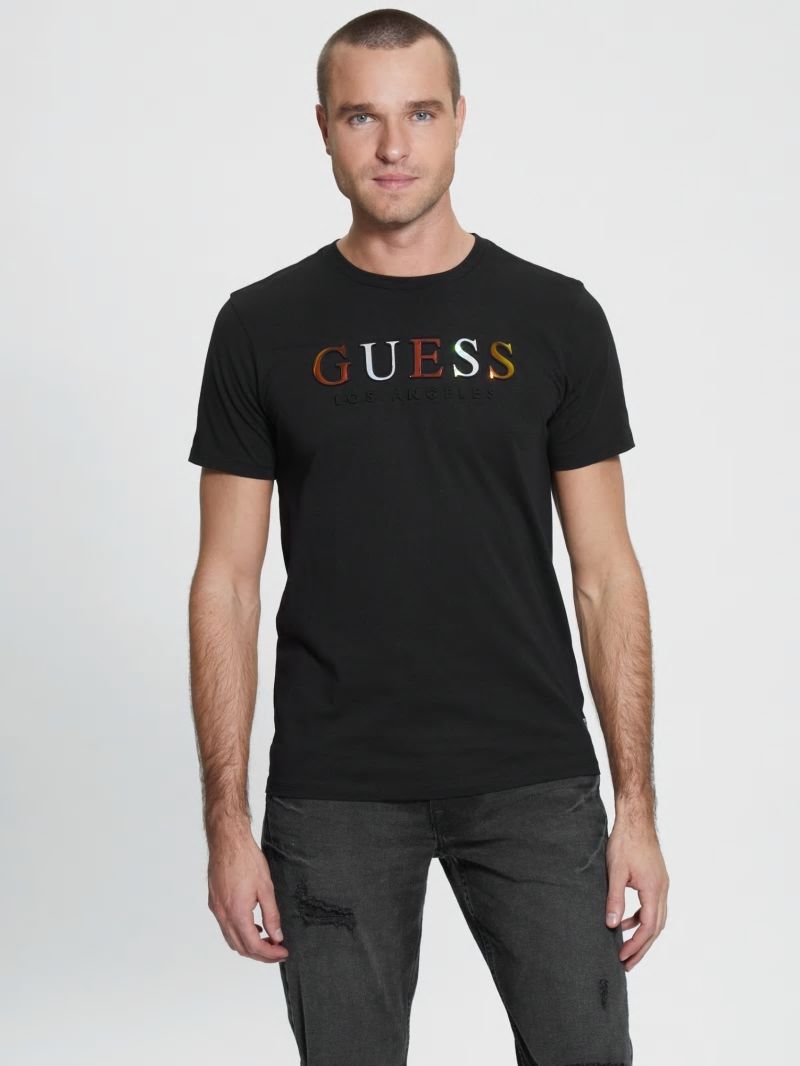 Guess Embossed Logo Tee - Black