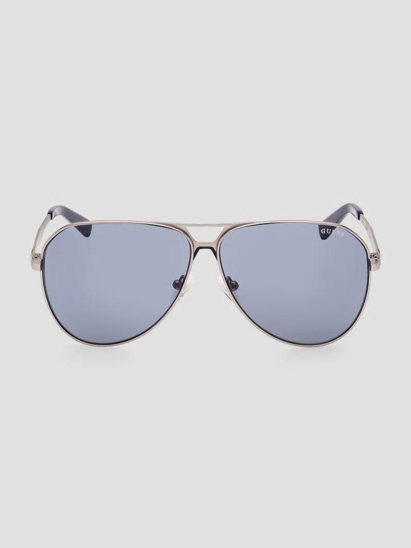 Guess Metal Aviator Sunglasses - Silver