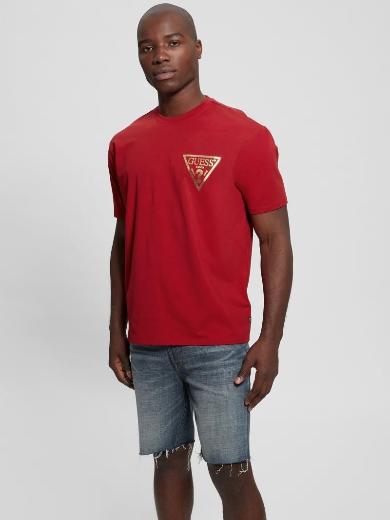 Guess Chinese New Year Stamped Dragon Tee - Chili Red