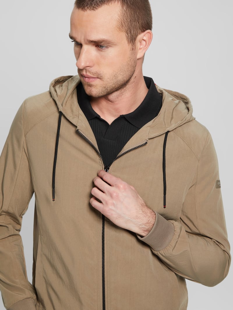 Guess Eco Tech Zip Hoodie - Walnut Shell