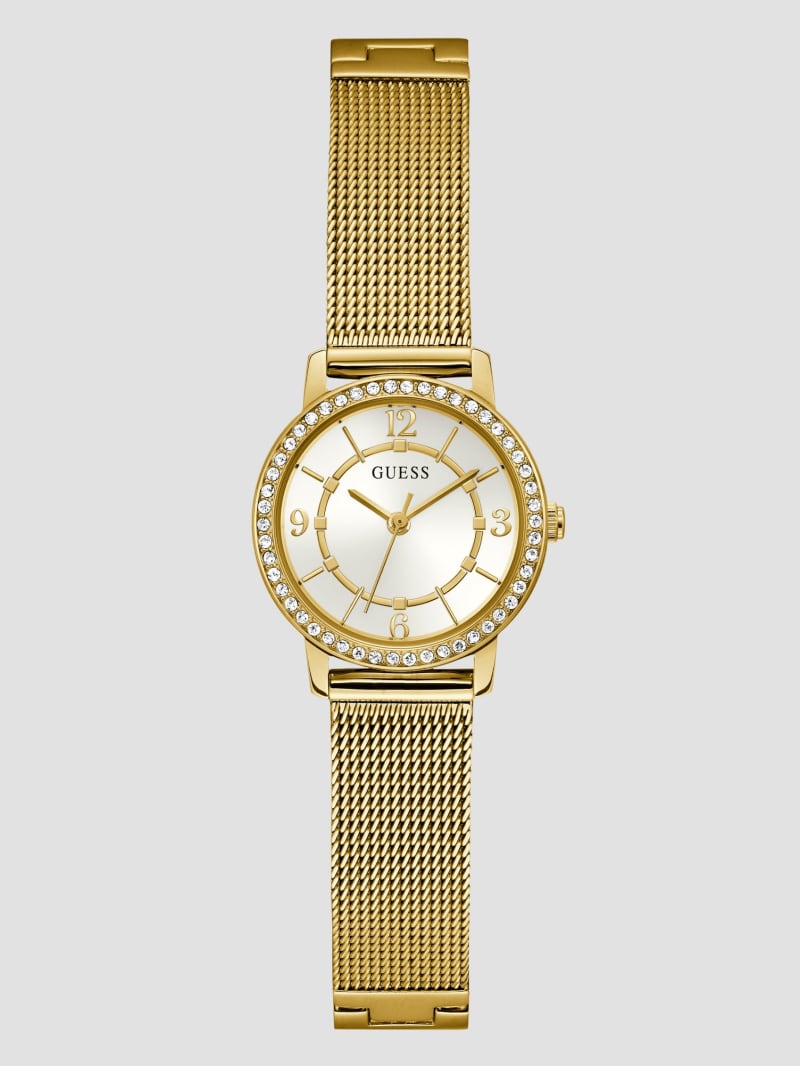 Guess Gold-Tone Mesh Analog Watch - Gold