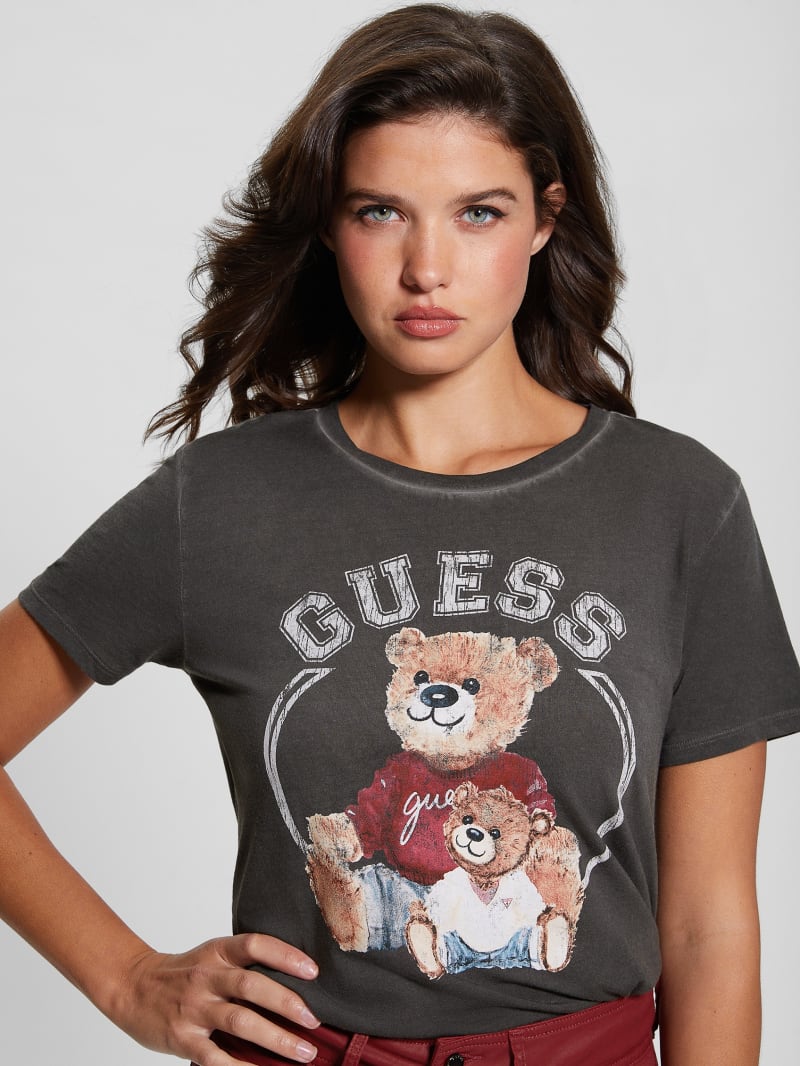 Guess Varsity Bear Tee - Jet Black Multi