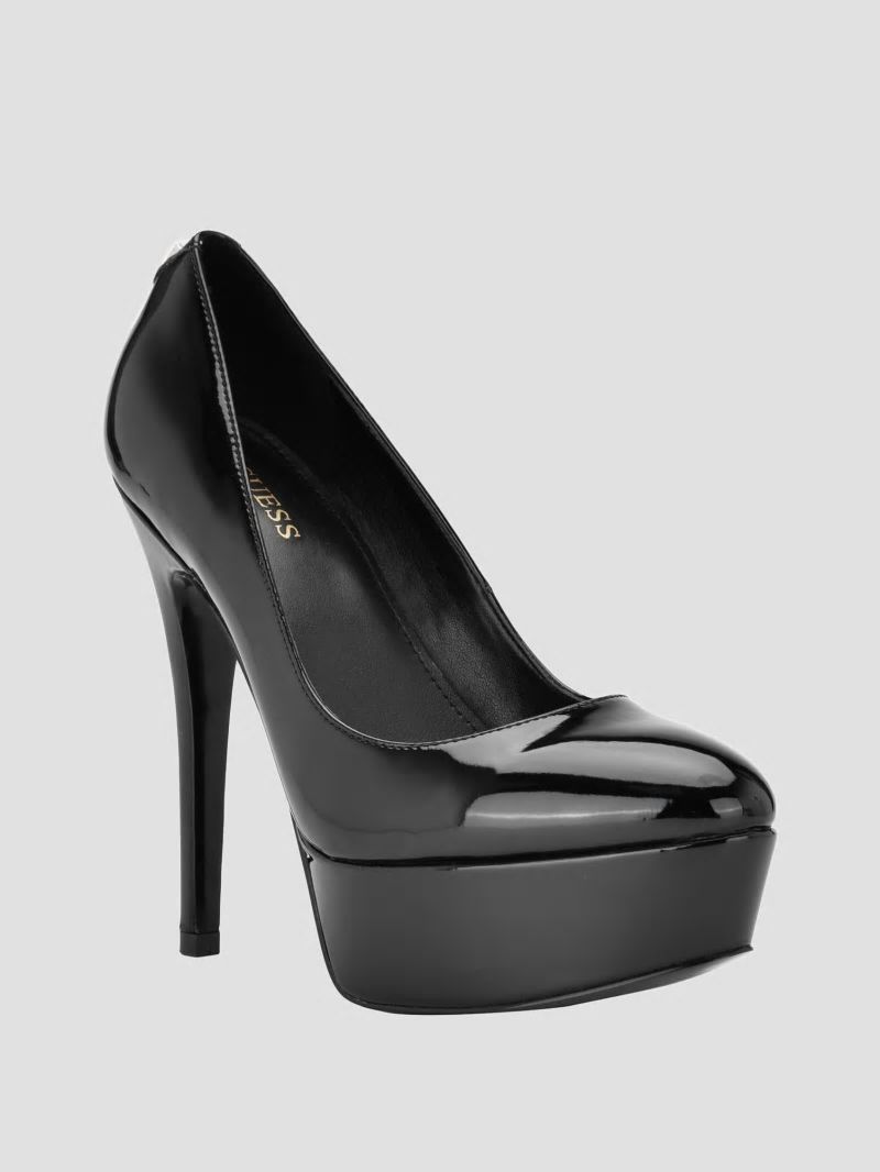 Guess Cador Leather Stiletto Heels - Black 002