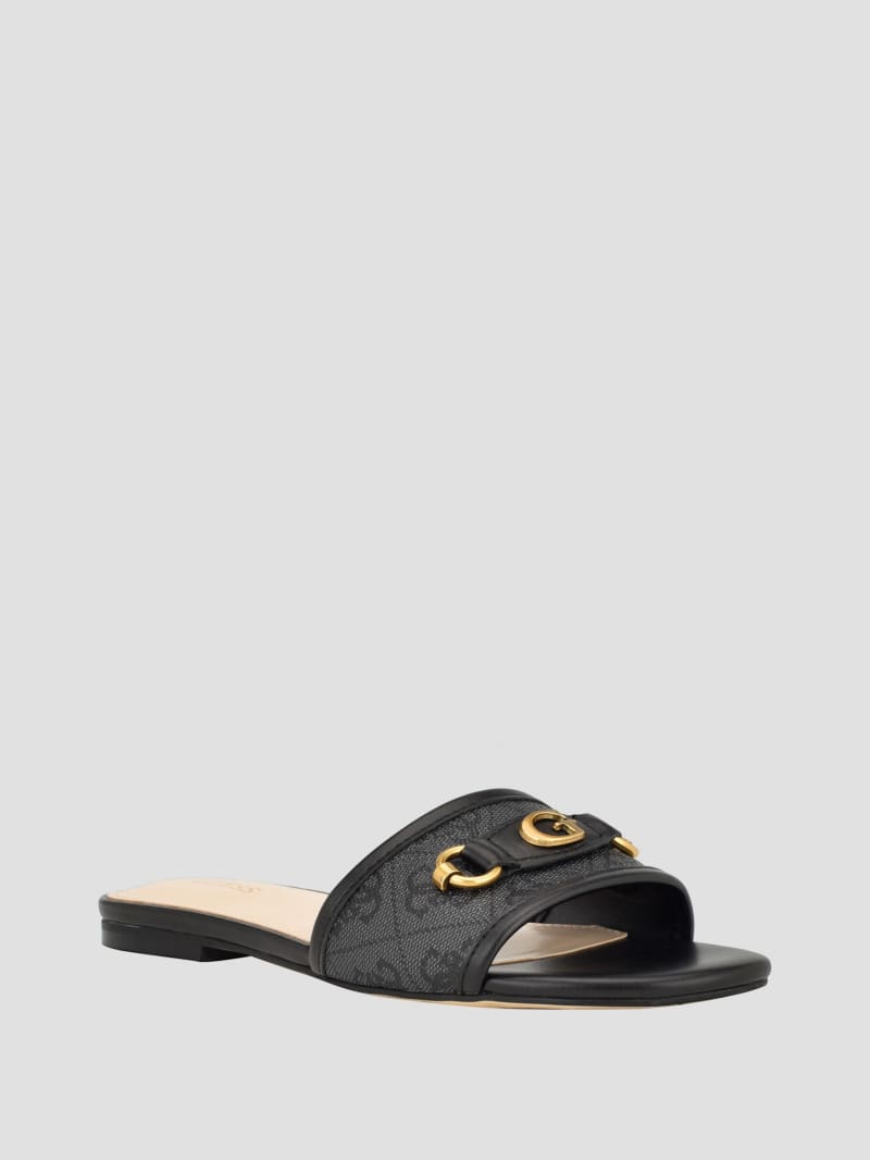 Guess Hammi Logo Slide Sandals - Black 001