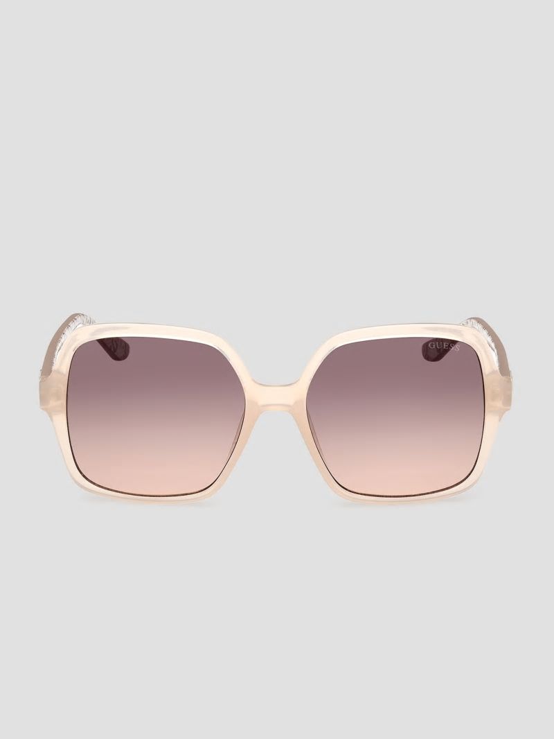 Guess Square G Plastic Sunglasses - Blush